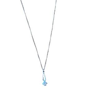 Sterling Silver colored necklace with white stone